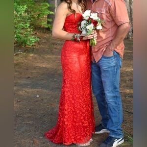 lulus red prom dress